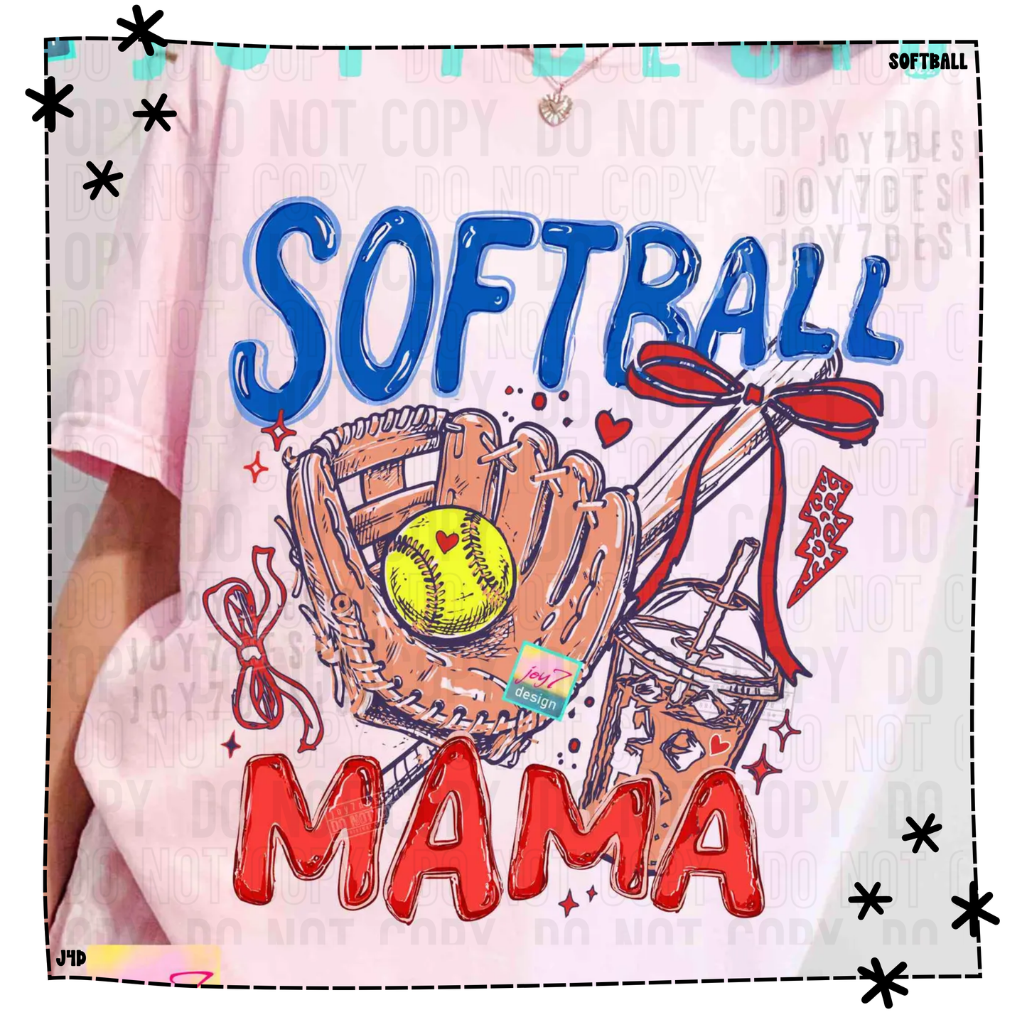 Softball Mama Bow