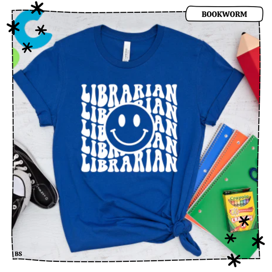 Stacked Retro Wavy Librarian