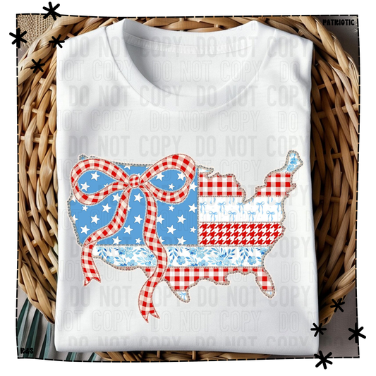 USA Patchwork Large Bow