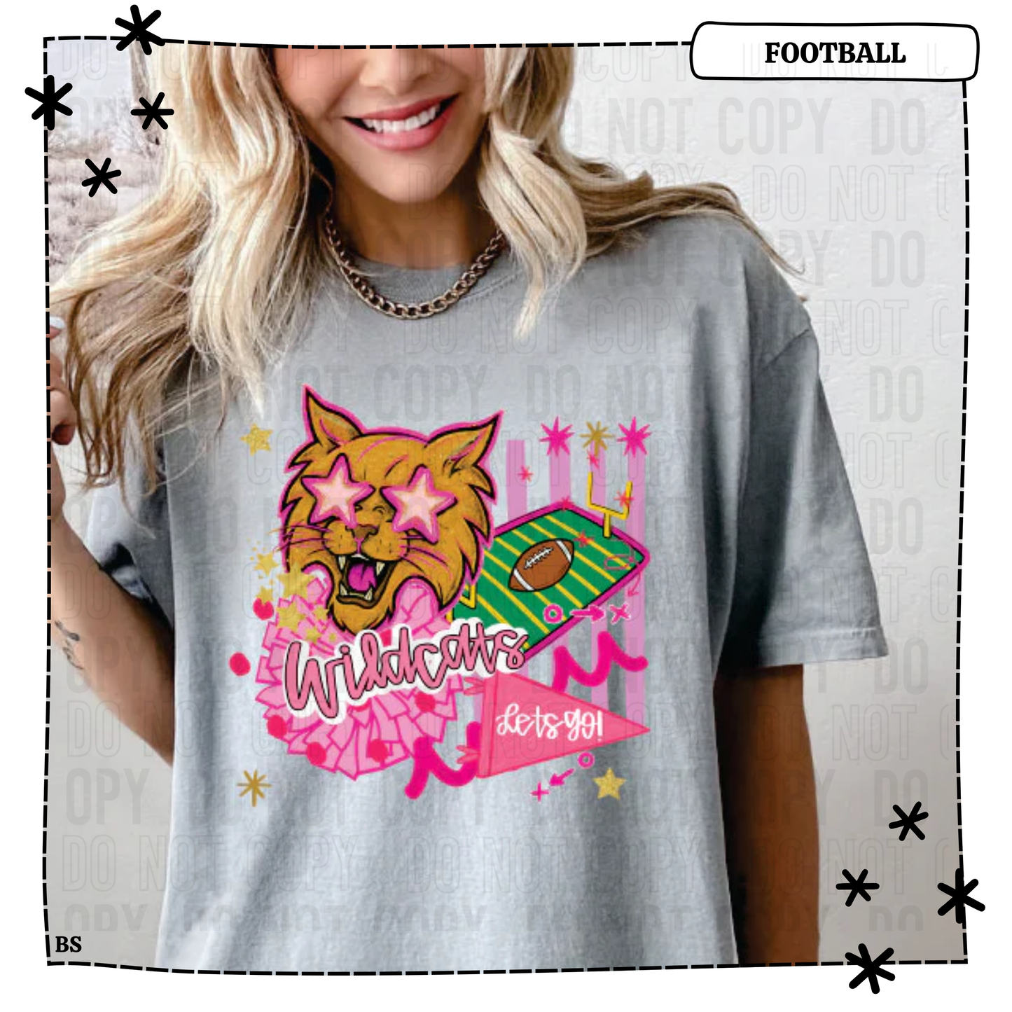 Wildcats Pink Preppy Mascot