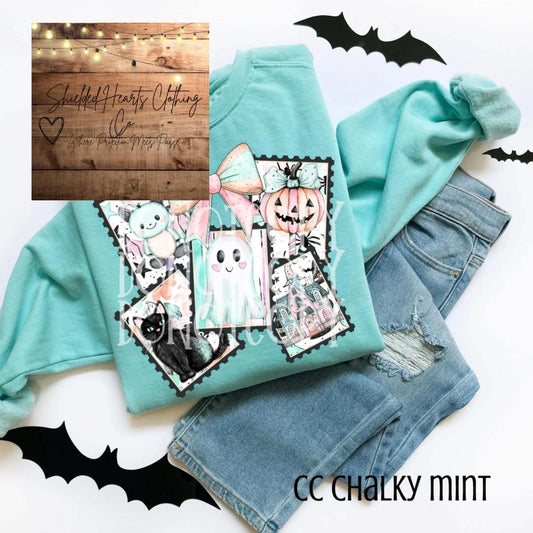 Pastel Halloween Collage Shirt