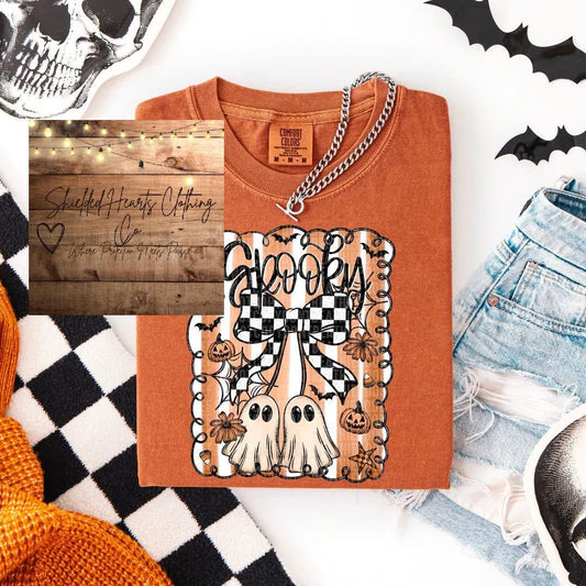 Spooky Checkered Bow Shirt
